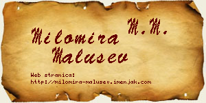 Milomira Malušev vizit kartica